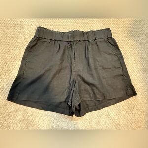 J. Crew Charcoal Elastic Waist Linen Shorts